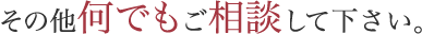 その他何でもご相談して下さい